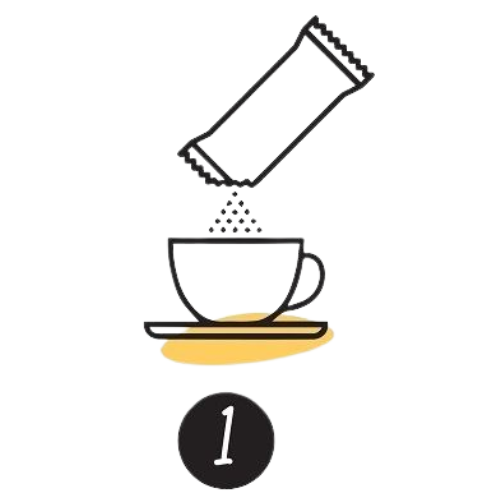 Anleitung Beutelinhalt in Tasse geben